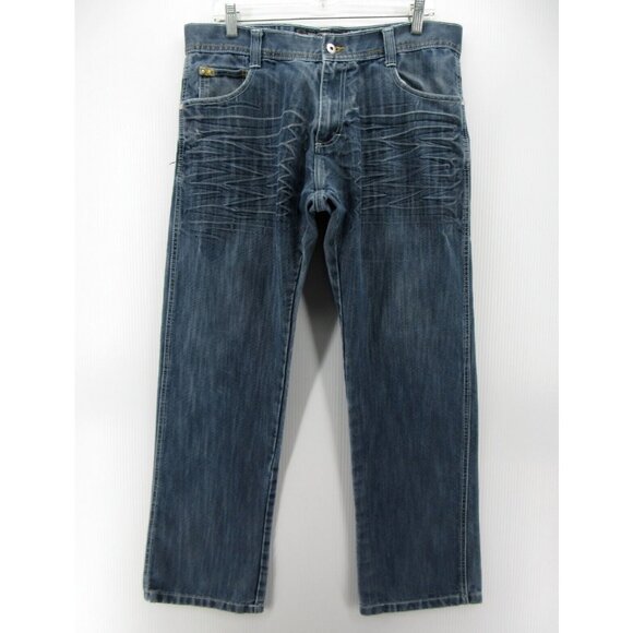 Southpole Jeans 36 Hip Hop Loose Baggy Straight Whiskered Wash 36X30 - Picture 1 of 12